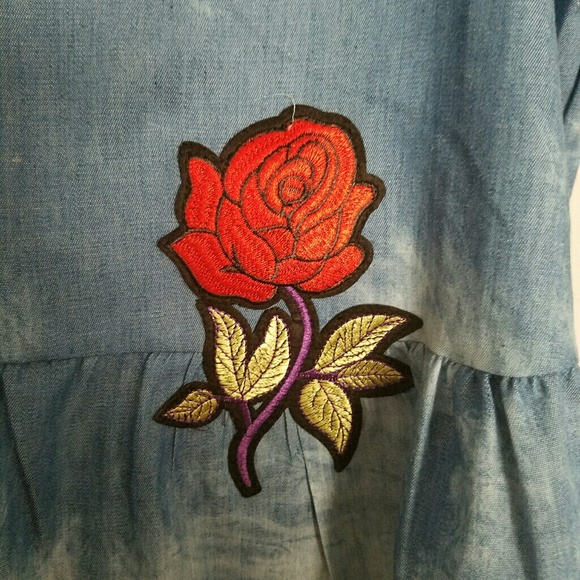 Blue denim tie-dye applique tank - Picture 6 of 8